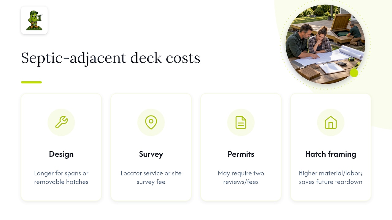 What it costs to build a deck near or over a septic tank — overview diagram