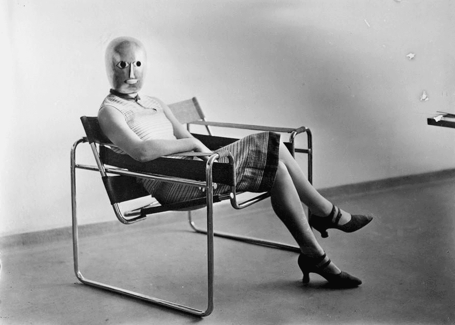 breuer chair with a model sitting