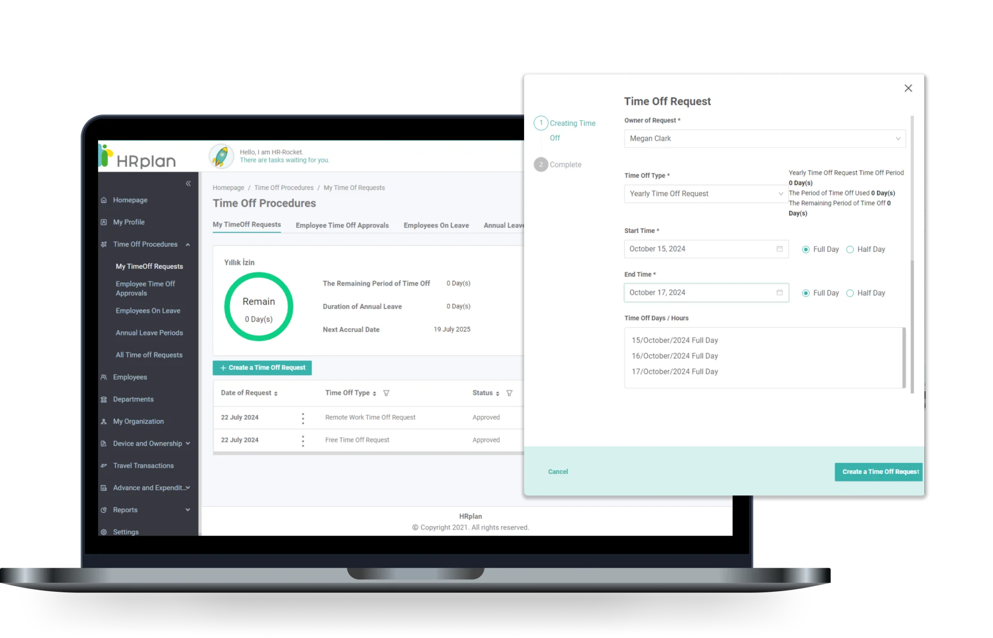 HRplan Leave Timeoff Management - Streamlined Time Off Request Process.