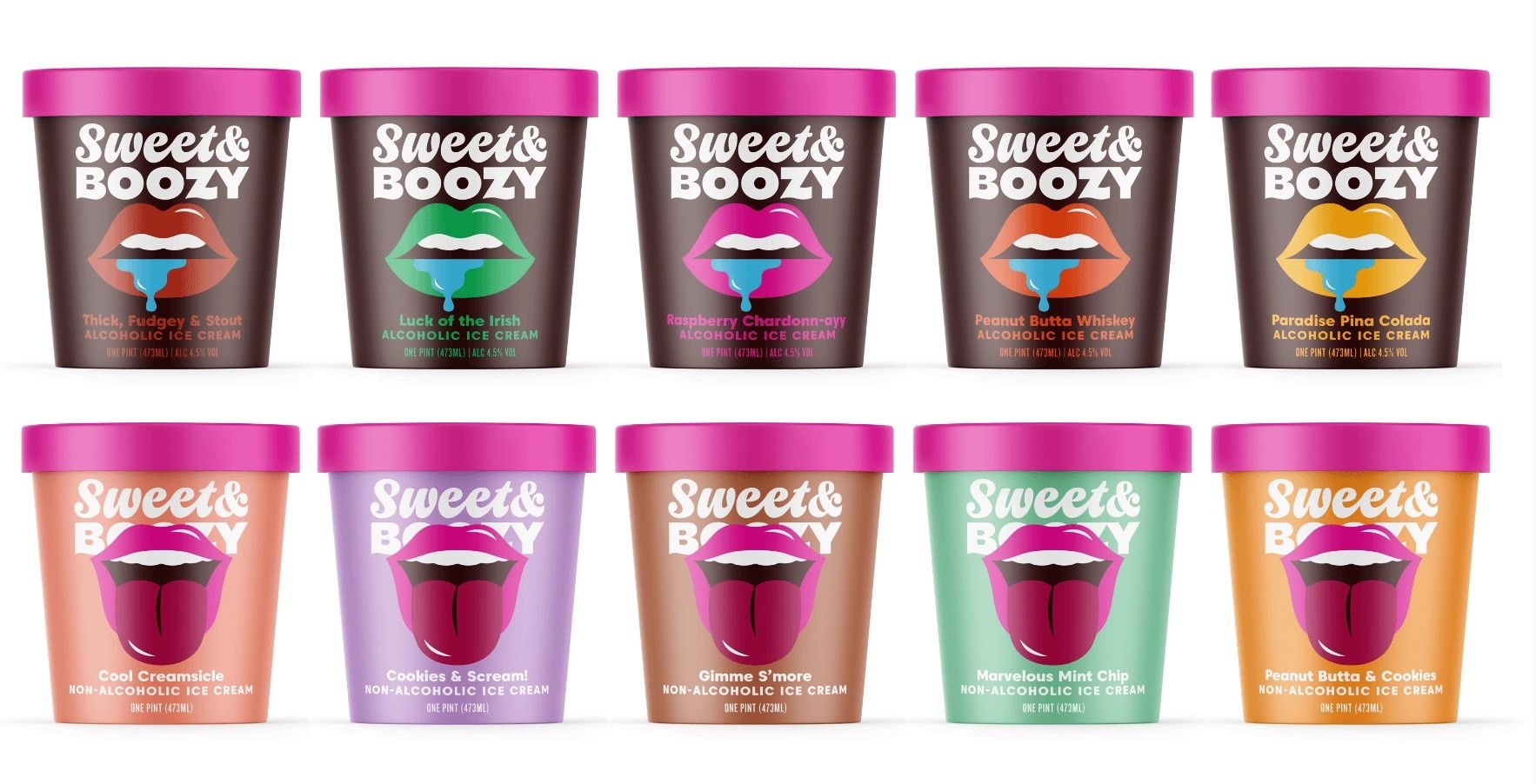 Sweet & Boozy ice cream packaging flat design file