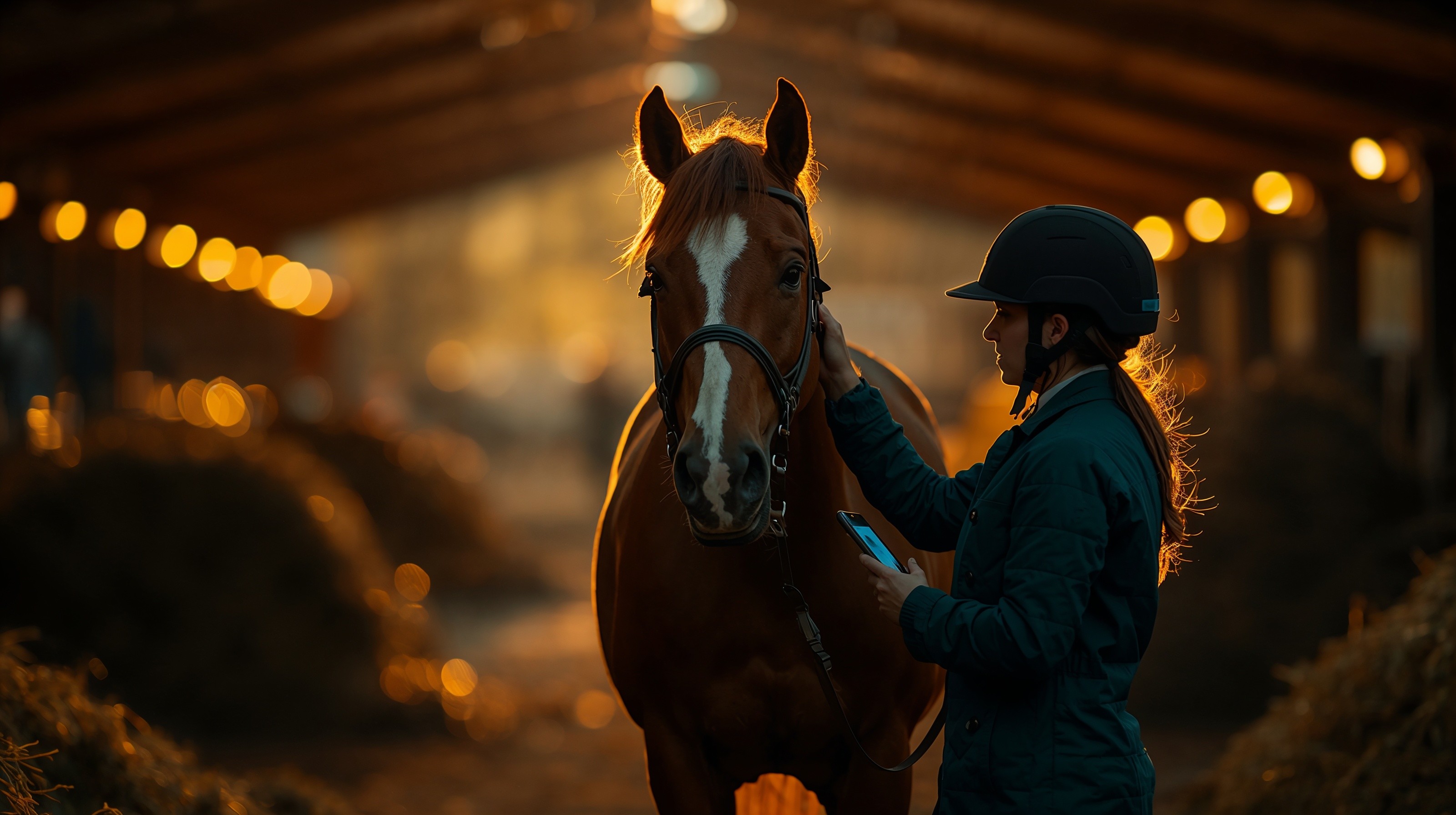 Drone shot of a running track at night