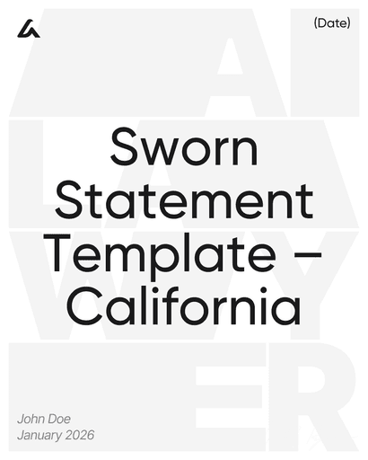 Sworn Statement Template – California