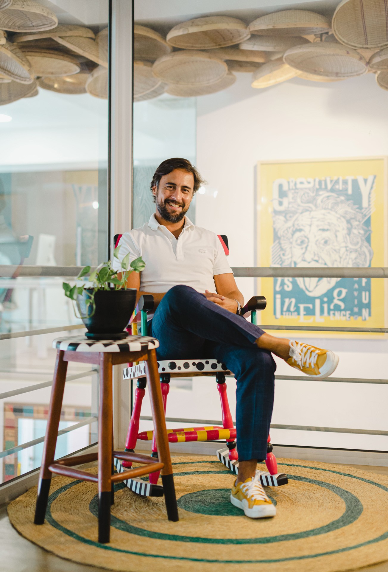 A woman smiling sitting in the office