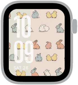 soft critters Apple Watch face preview 4 featuring spring.