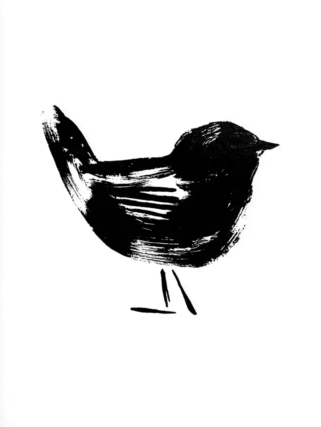 Black illustration of a bird