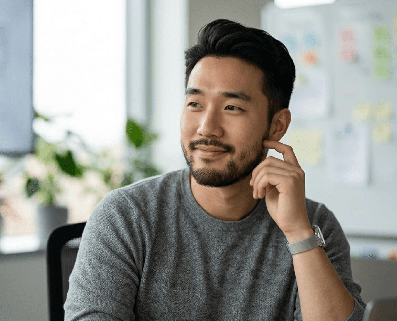 Исследователь UX, использующий инструмент создания логических схем, чтобы Карта пользовательские потоки решений во время синтеза исследований