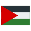 Icon of the Palestinian flag with black, white, green, and red horizontal stripes and a red triangle.