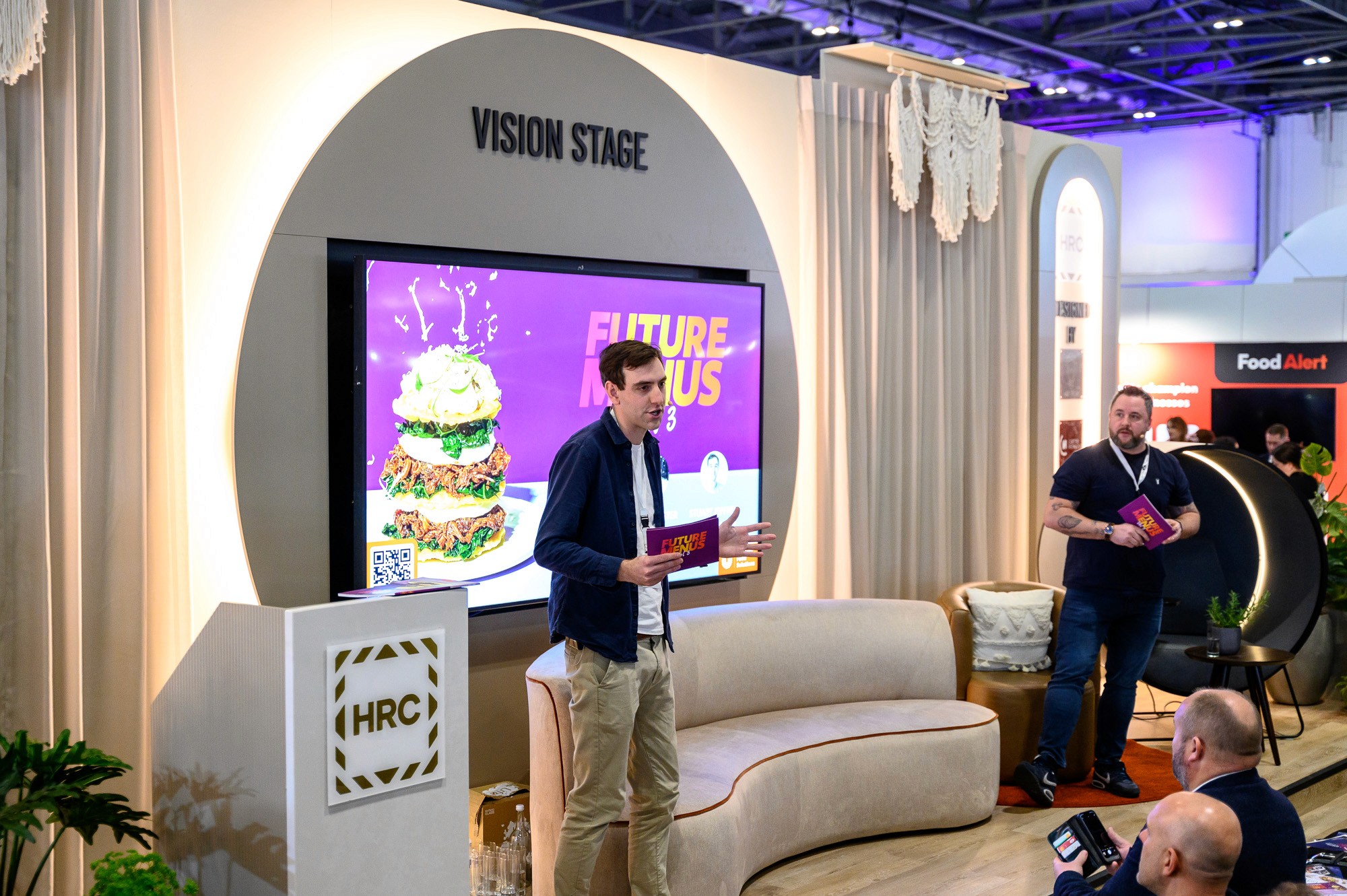 Speaker presenting Unilever Food Solutions’ “Future Menus Vol 3” foodservice trend insights