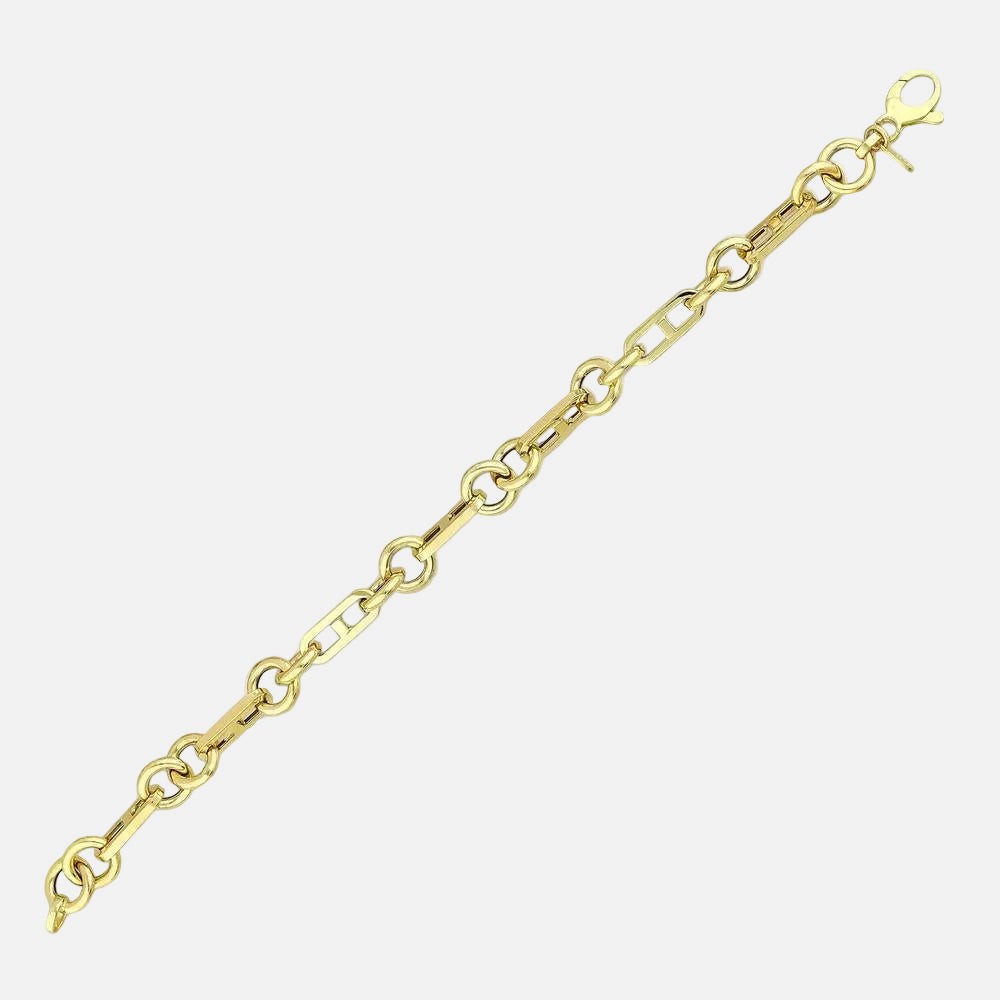 Assos Pırlanta 14 Ayar Altın Modern Zincir Tasarım Şık Bileklik