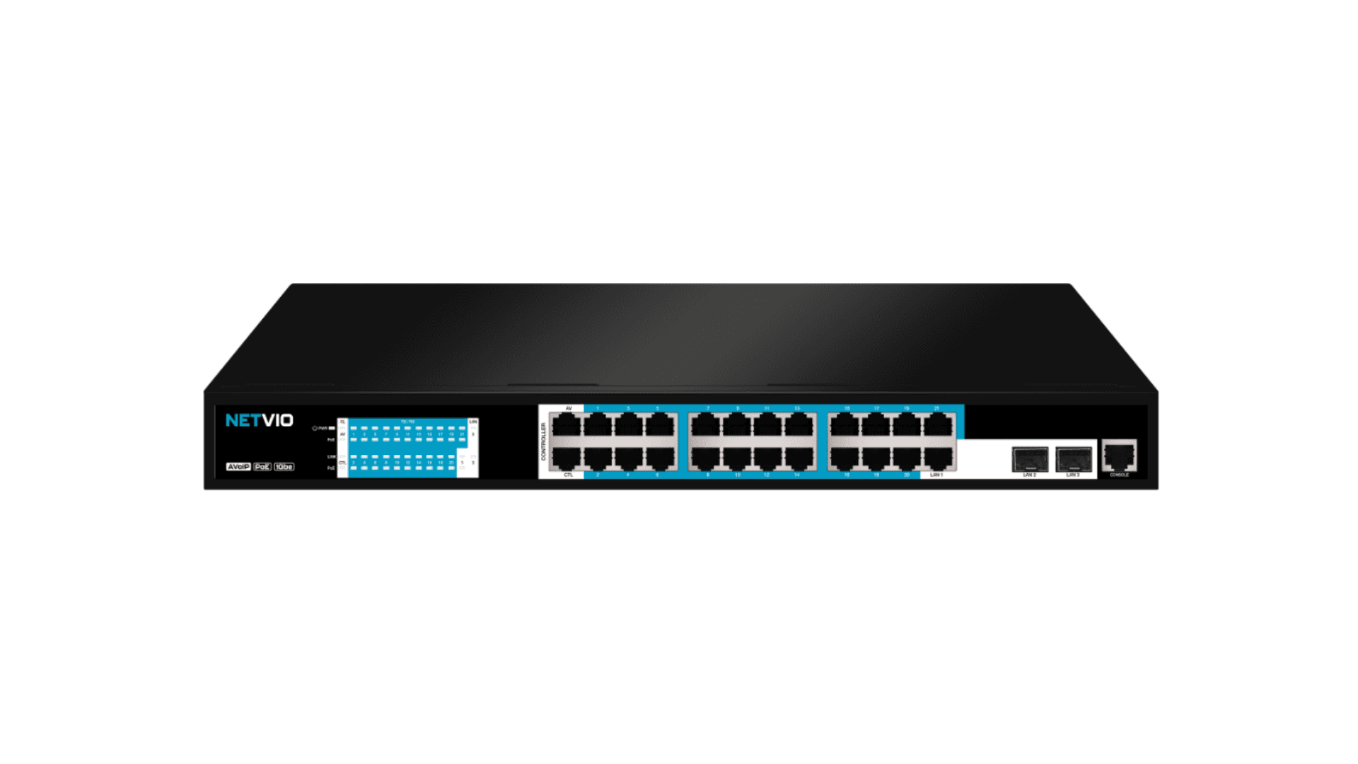 NETVIO 24-port network switch with PoE