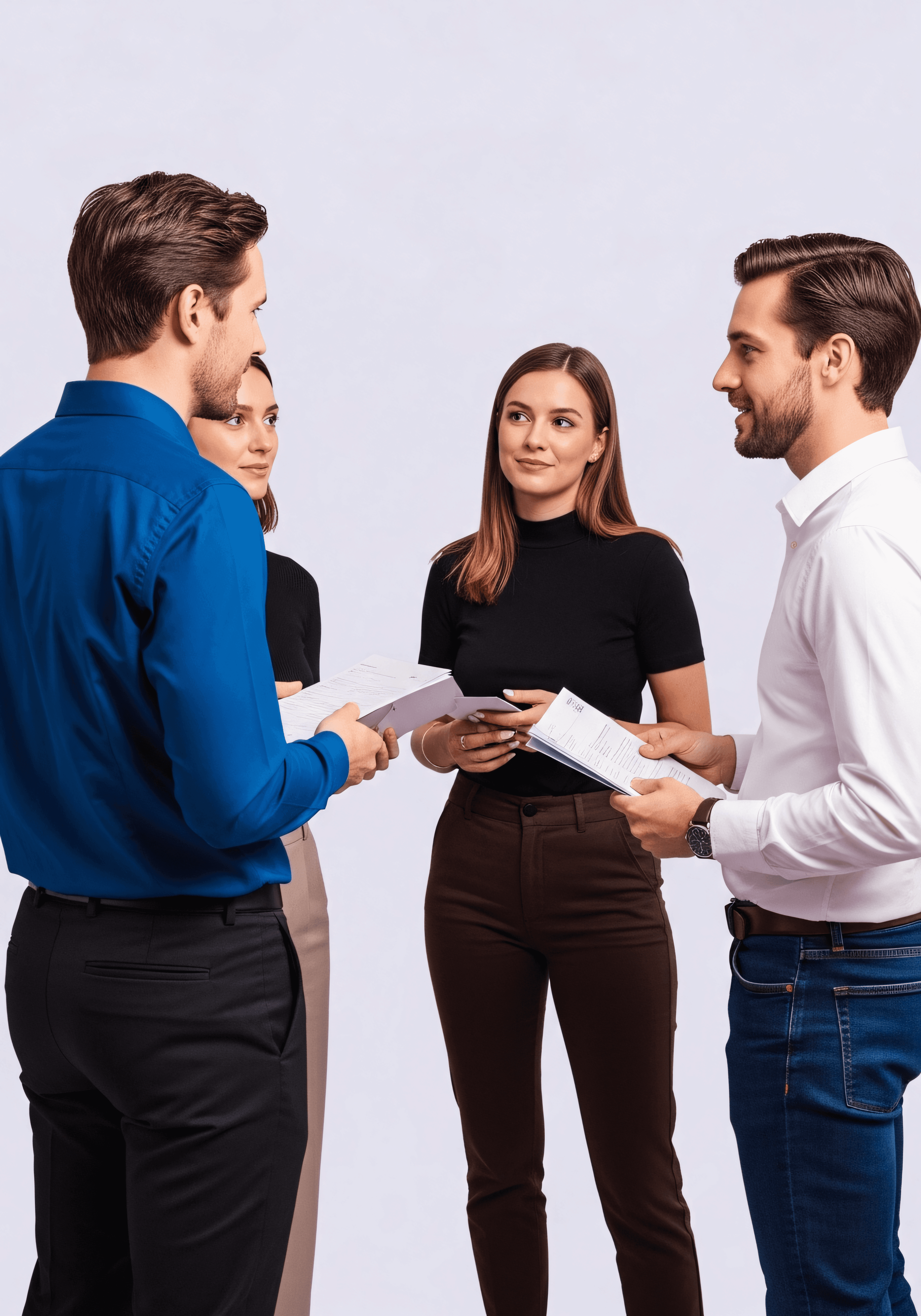 Friendly real estate consultancy group and support staff welcoming clients to submit dynamic messages on the contact page.