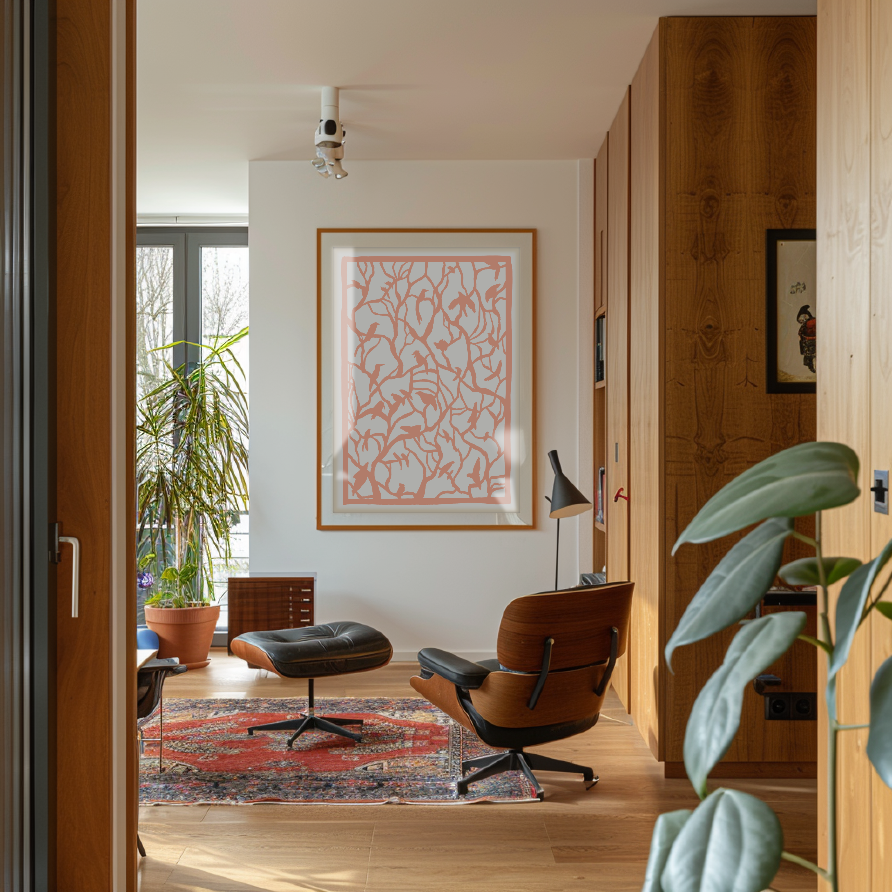 Tree-top Peach hanging in a study