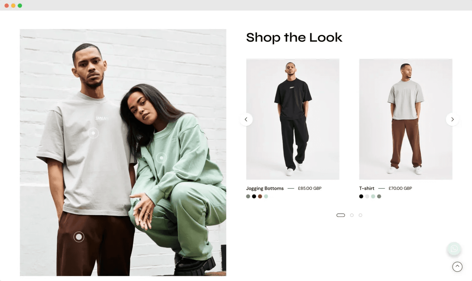 Shop the look section