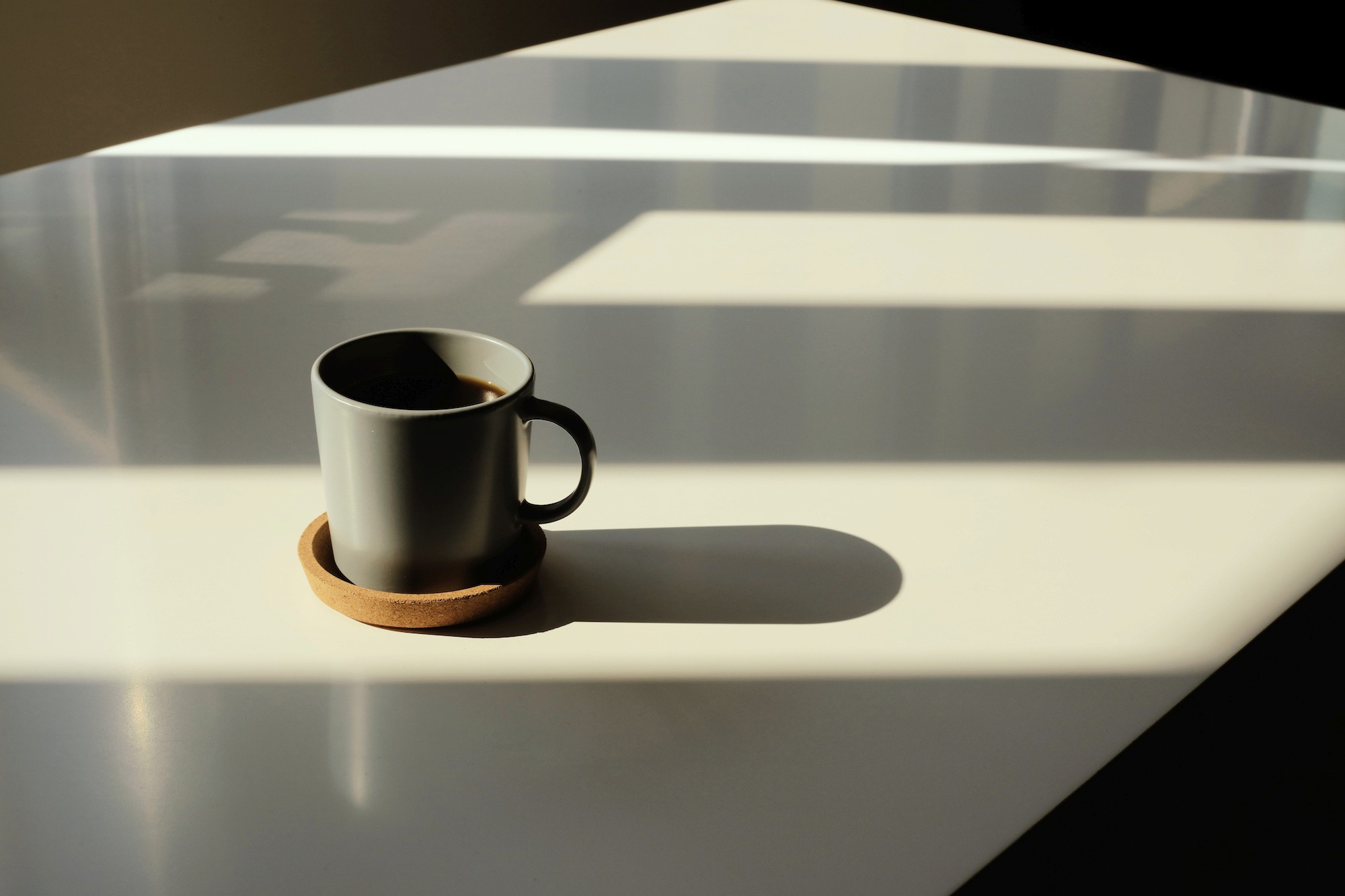 Cup of coffee on office desk