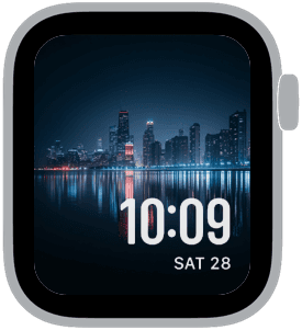 chicago nights Apple Watch face preview 2 featuring stylized colors and artwork.