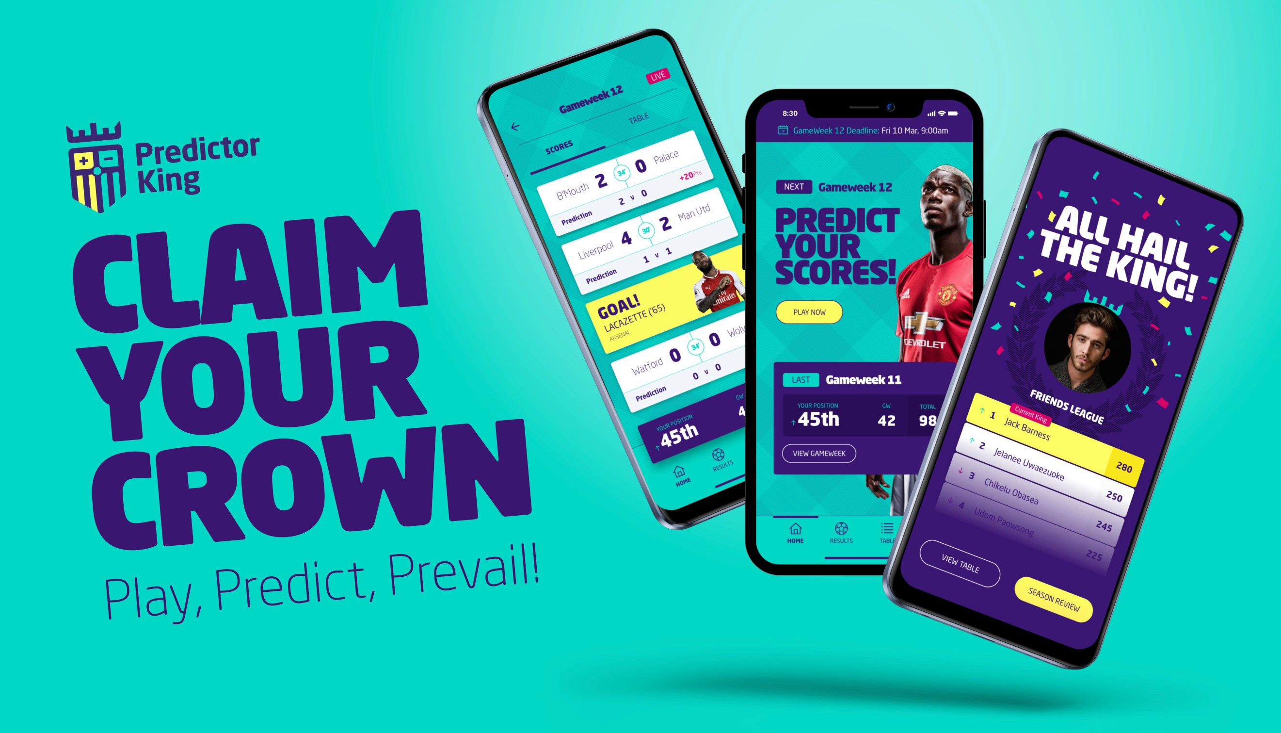 Predictor King - screen designs