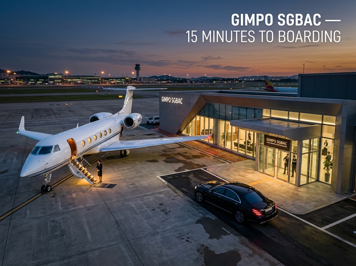 김포공항 SGBAC 비즈니스 항공 터미널 - 전용기 15분 탑승 전용 CIQ 에이프런