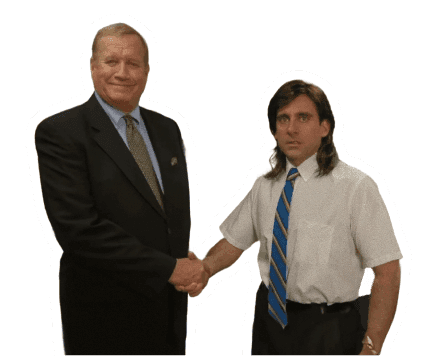Business handshake representing missed career opportunities