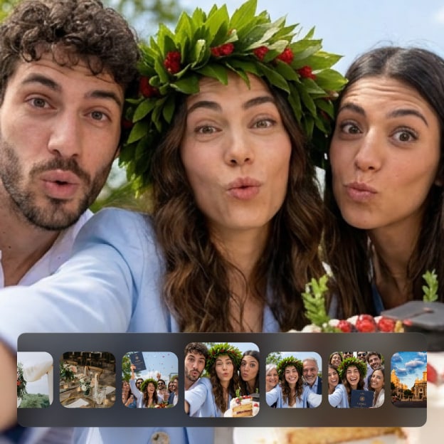Album foto condiviso della festa di laurea: gli invitati caricano scatti in tempo reale su Togevent