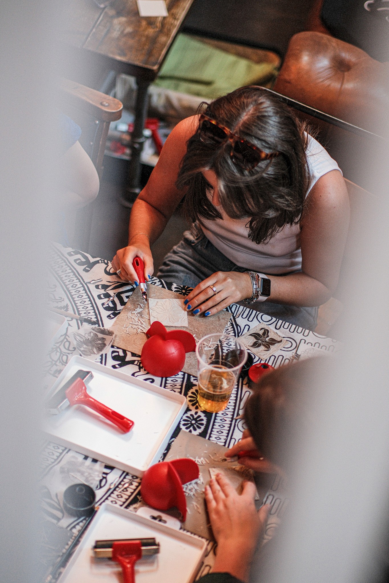 Commercial photography by JamesTheLyon for PixelSpaces — events, gigs, headshots, people, and architecture — lino printing workshop creative 