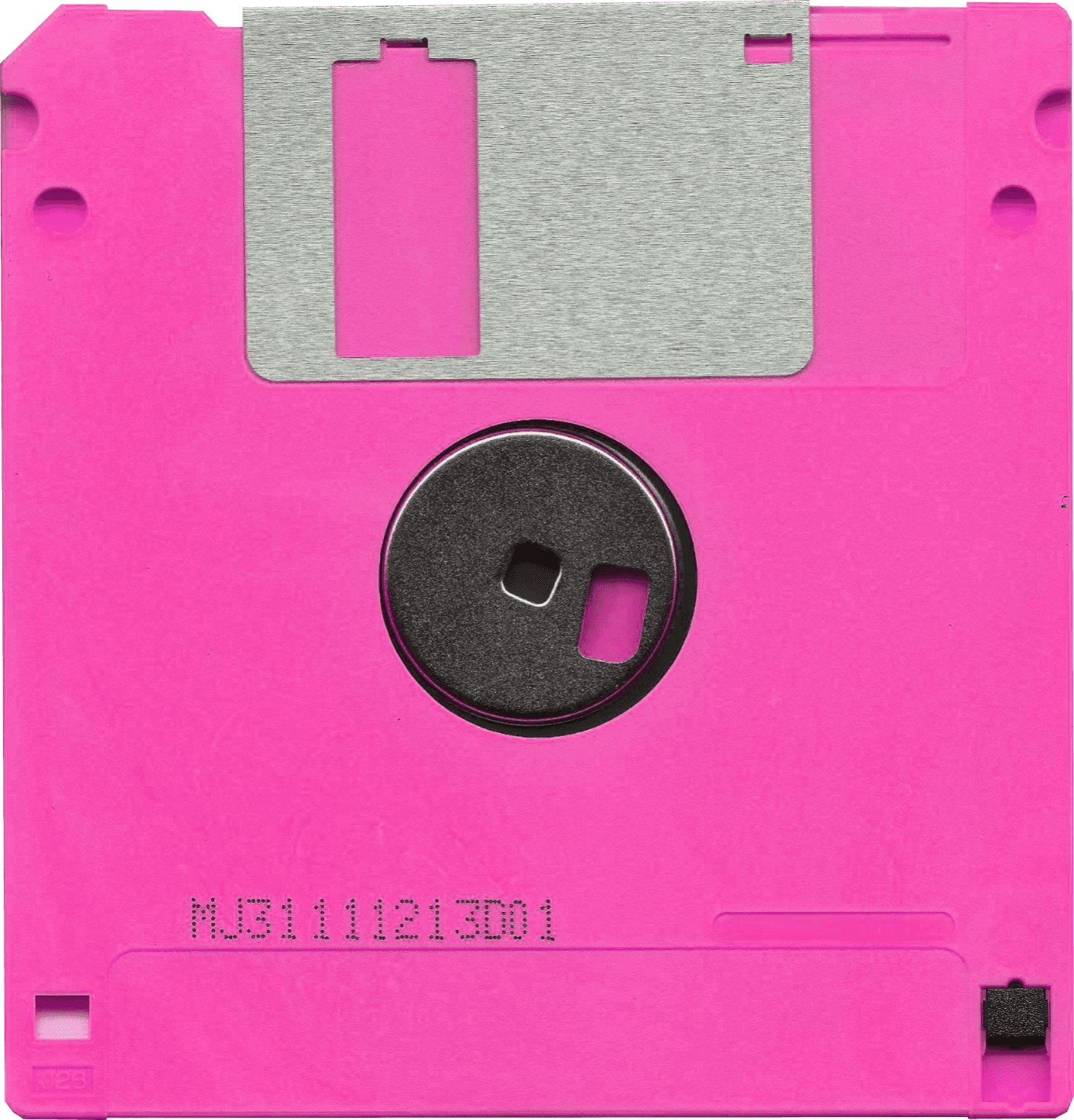 A pink floppy disc.