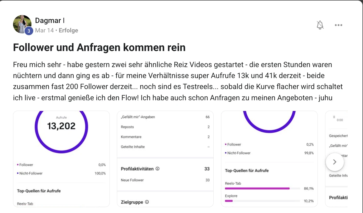 Kundenstimme KI Creator Akademie: Dagmar gewinnt fast 200 Follower und erste Kundenanfragen