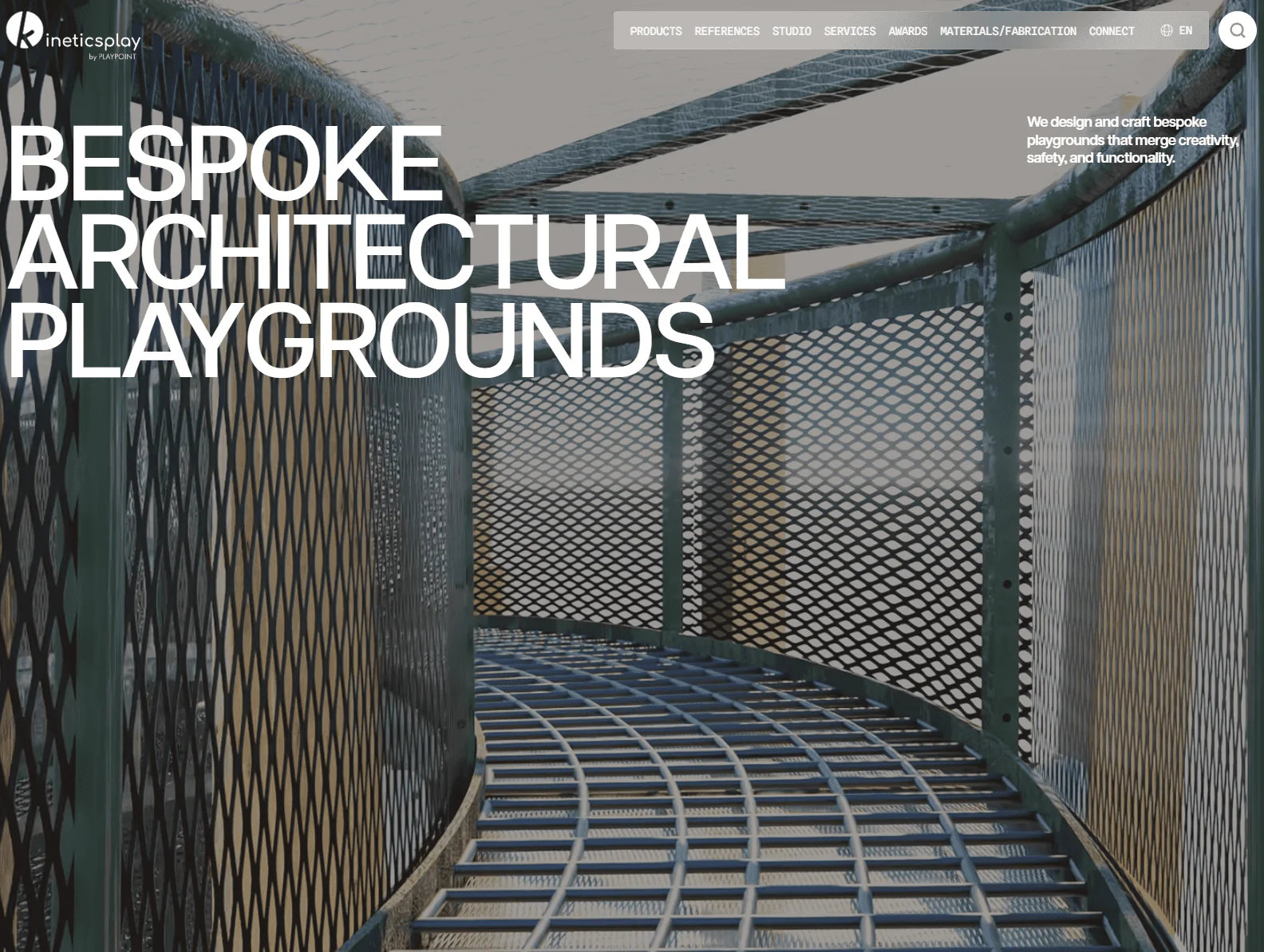 Kineticsplay website design, architecture example