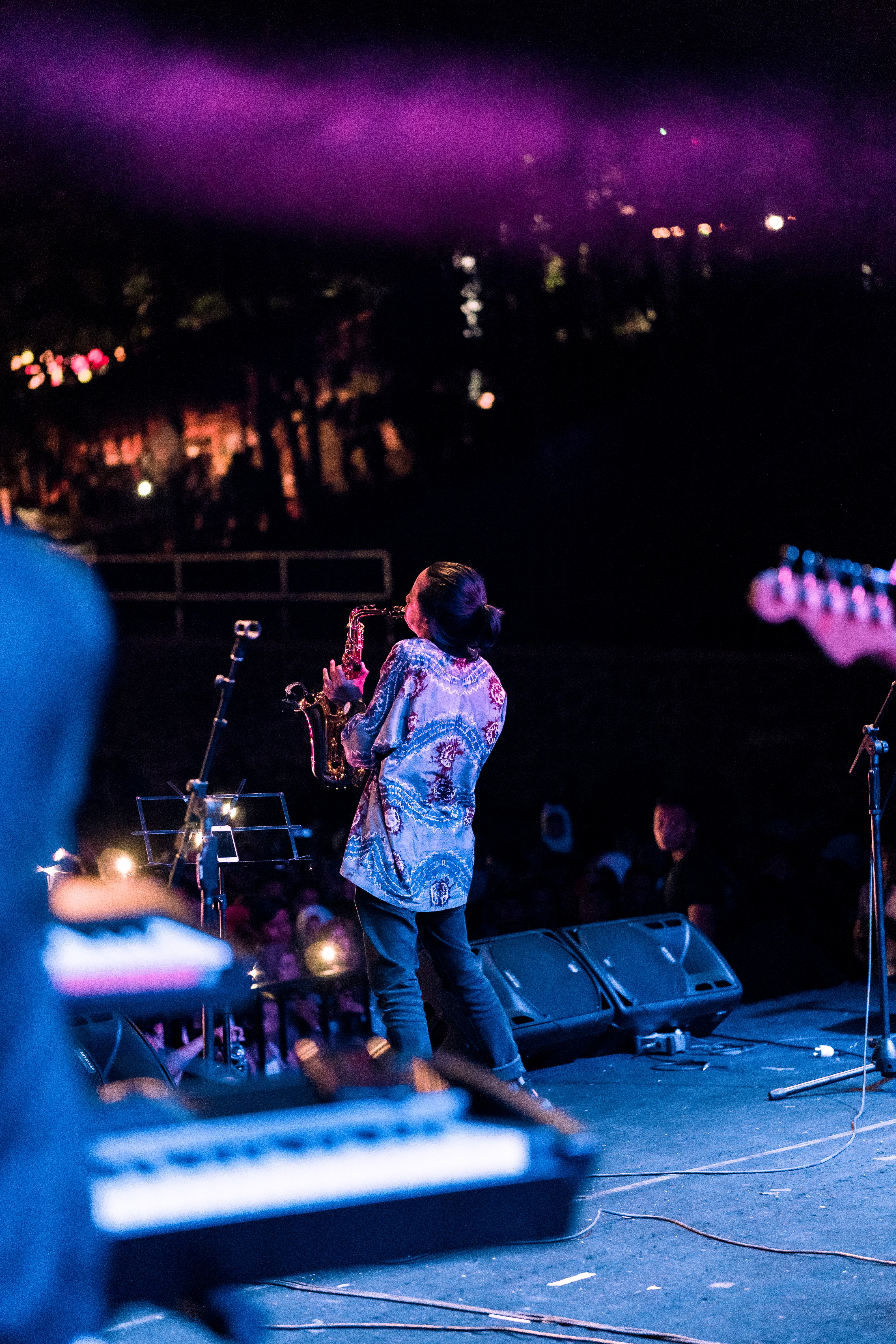 Nawaf as Saxophonist of ITS Jazz, perfom at Jazz Tretes