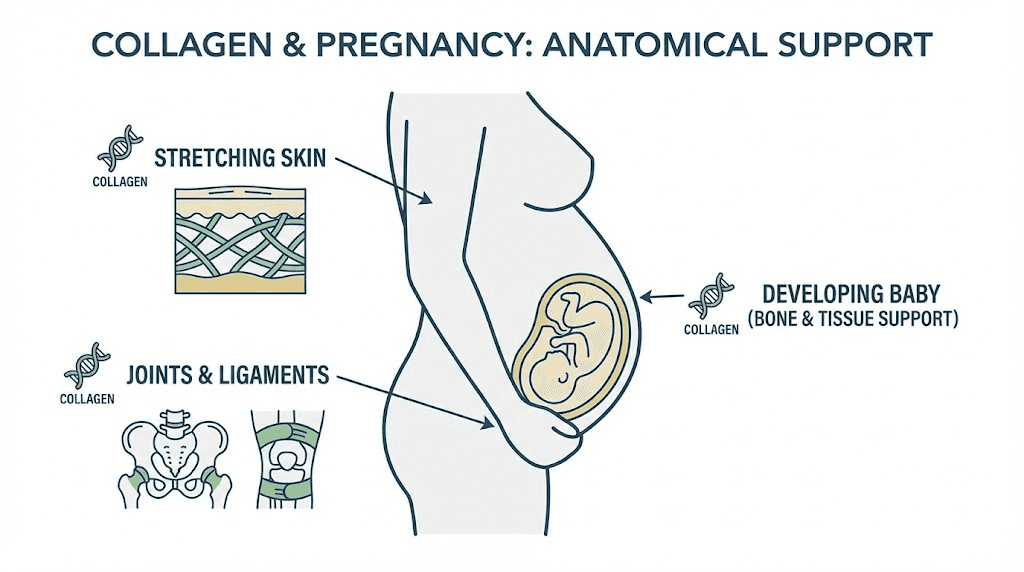 How collagen supports pregnancy development and maternal body changes