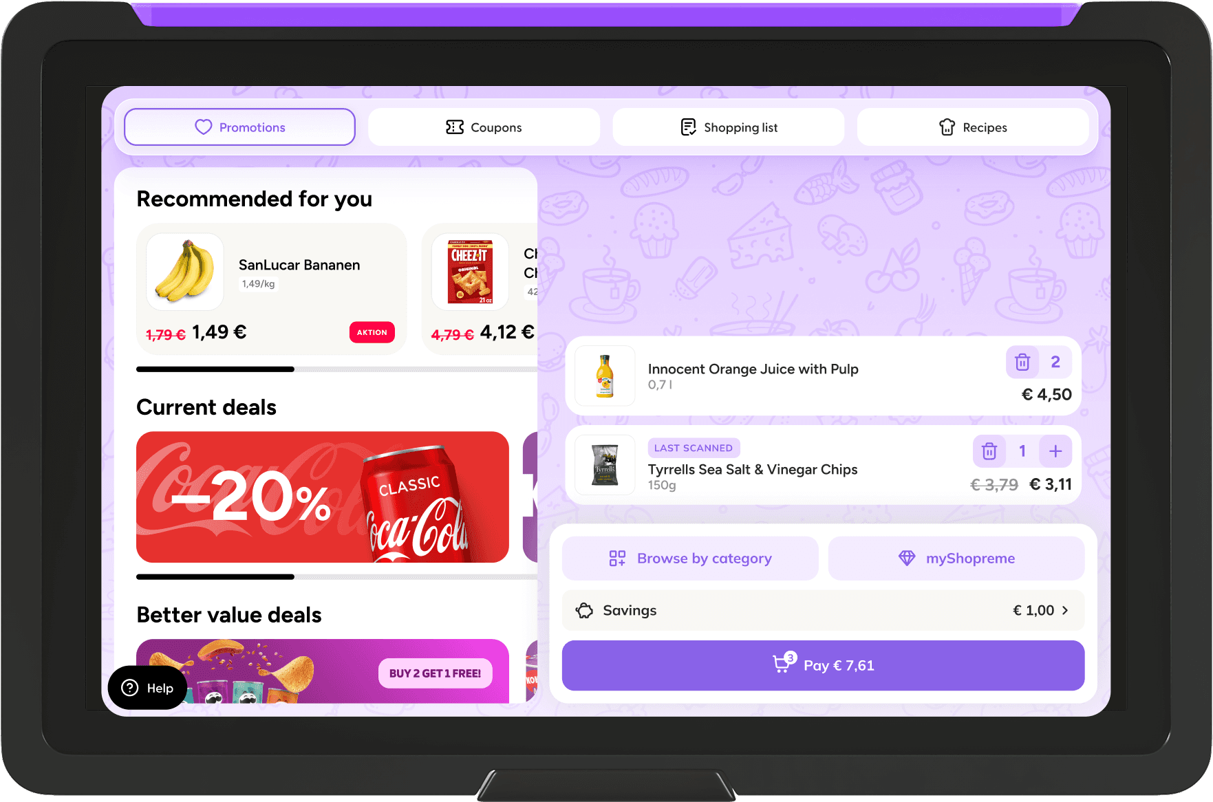 shopreme snap cart smart shopping cart solution for Self-Checkout