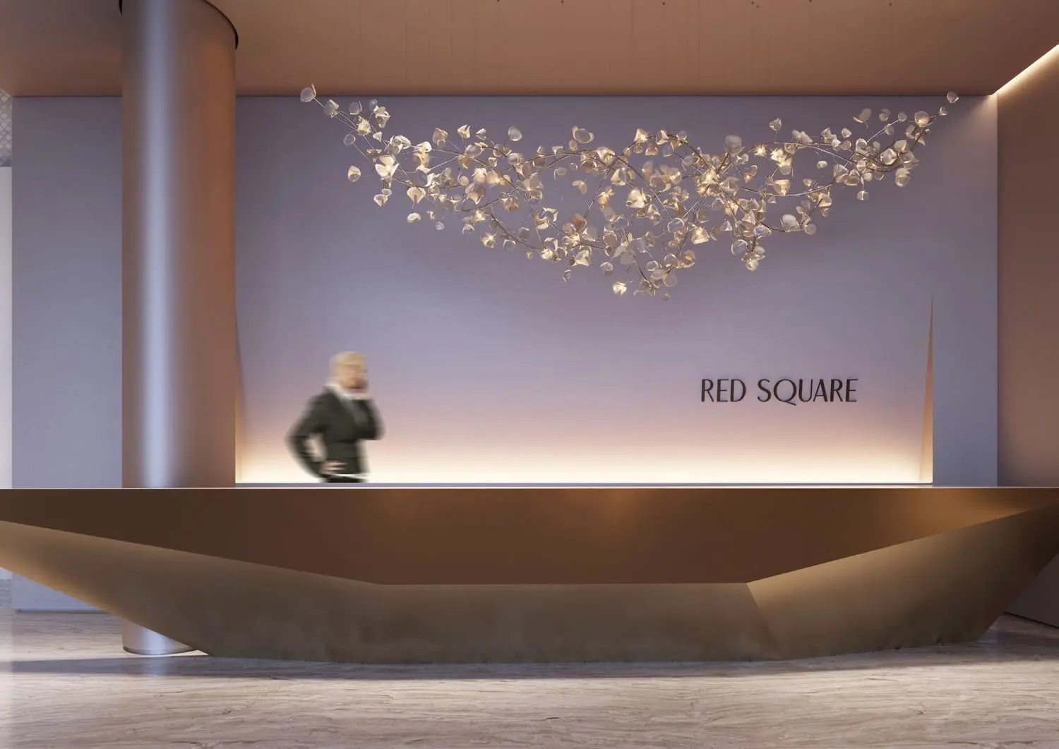 red square building entrance