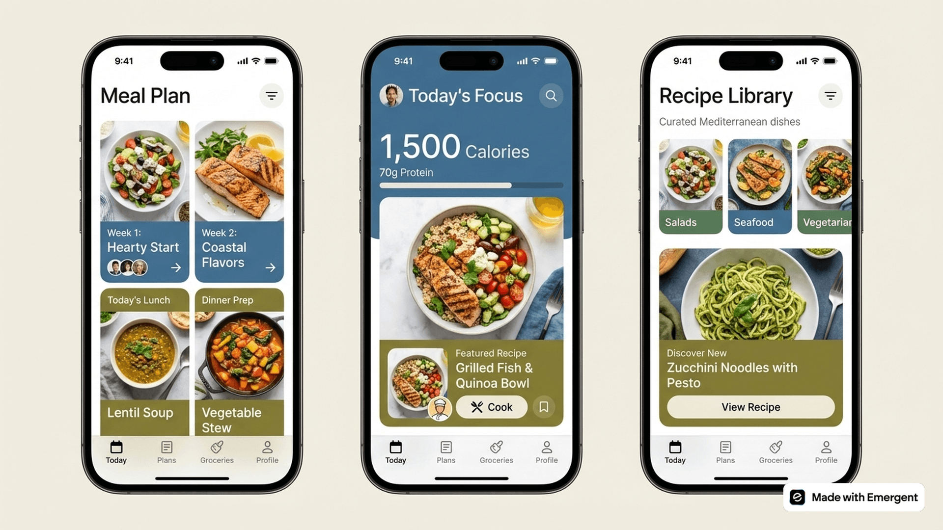 Mediterranean Diet Meal App Made with Emergent