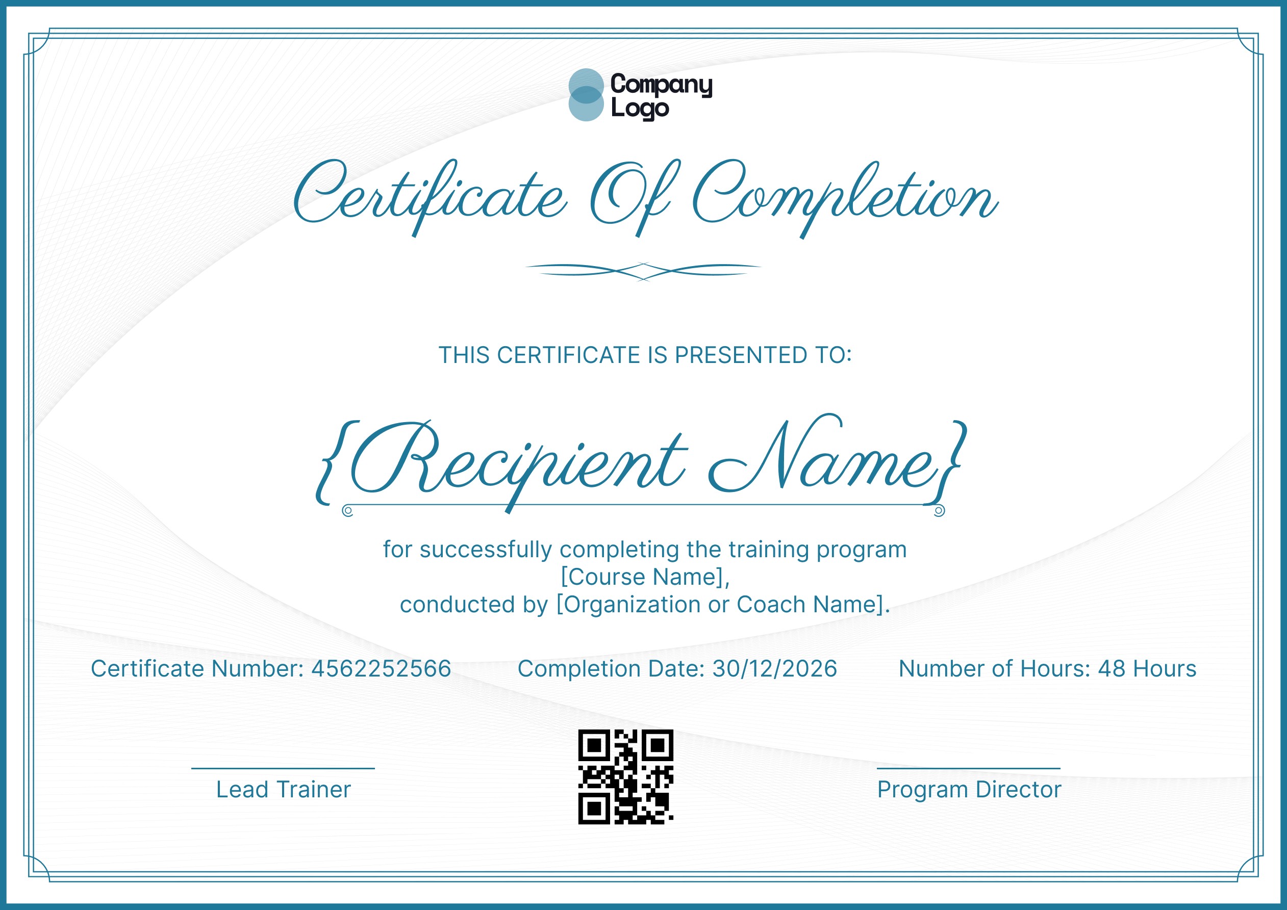 Wauld - Professional and Stylish Training Completion Certificate Template