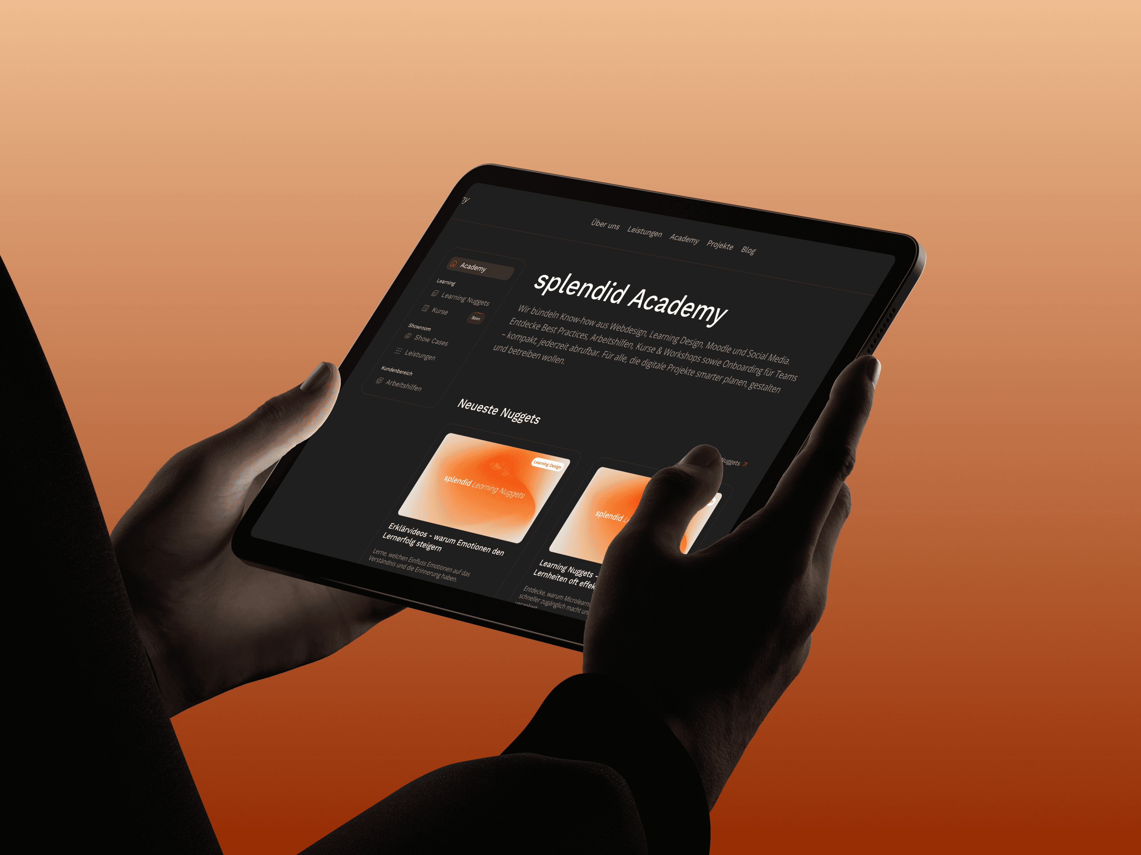 Die splendid Academy auf dem Tablet.