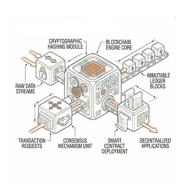 Diagram illustrating blockchain engineering and Web3 development differences