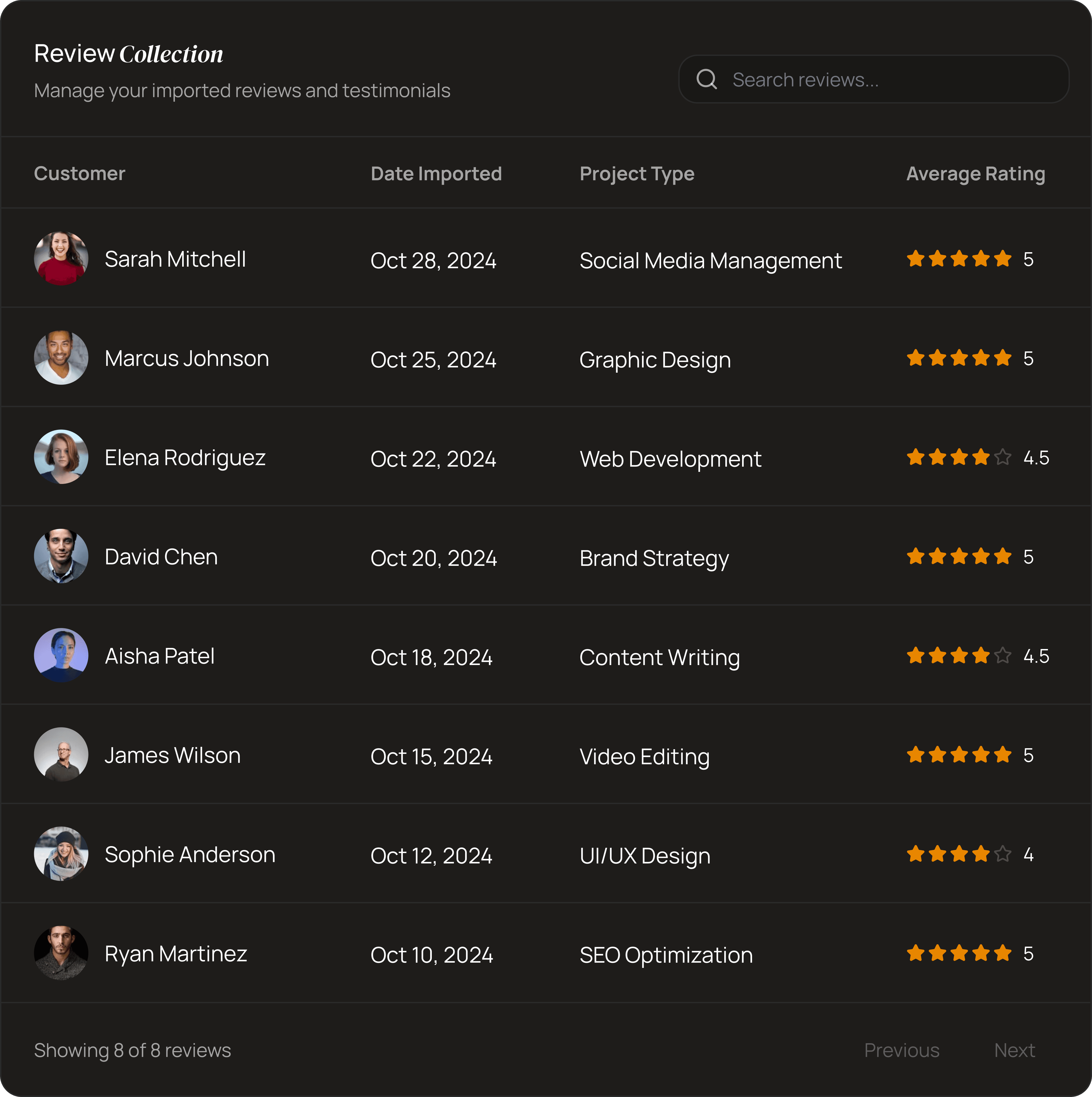 An image of Freelio's project ui