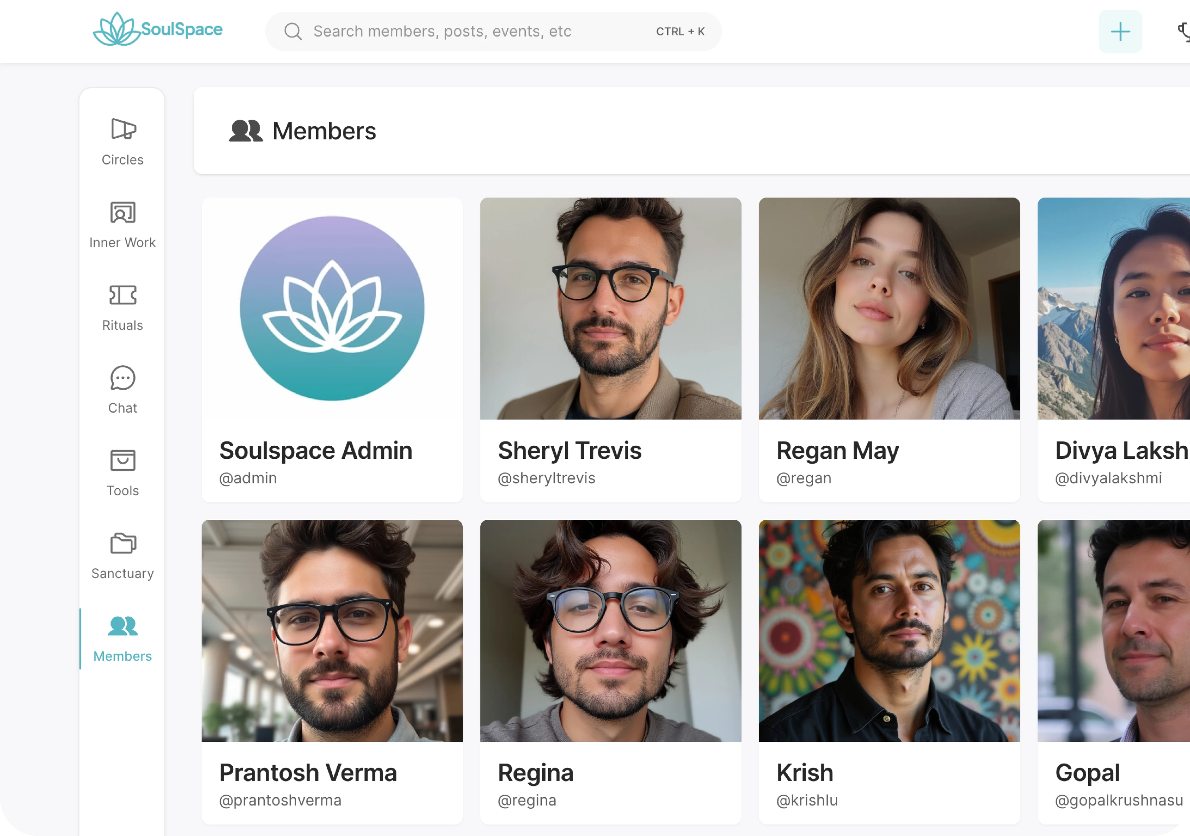 Member management dashboard for clubs and groups showing profiles, roles, and community structure to organize members and streamline communication.