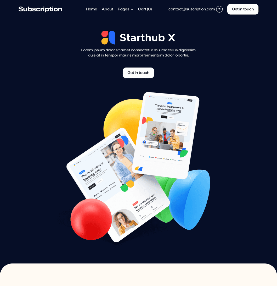 Subscription X - Portfolio Single Page - Design Subscription Agency Framer Template