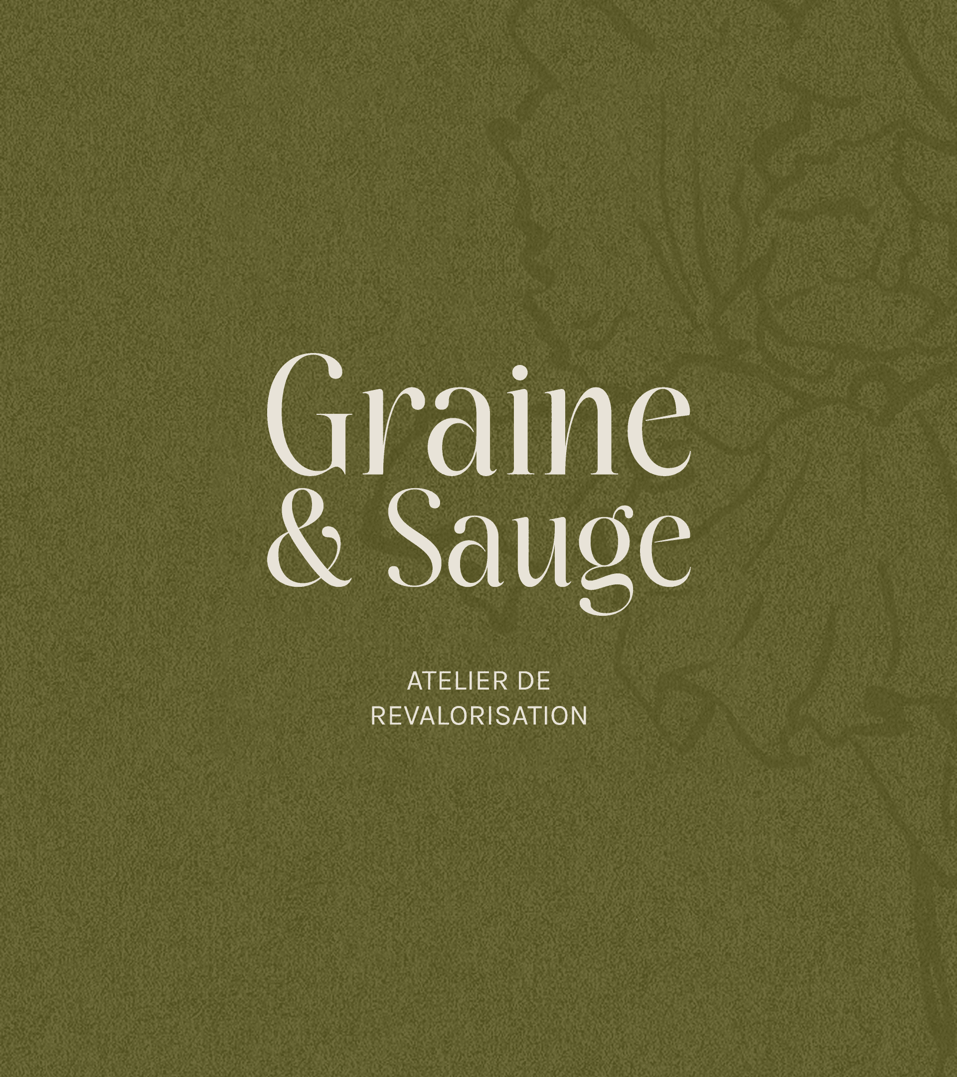 logo Graine & Sauge sur fond vert texturé