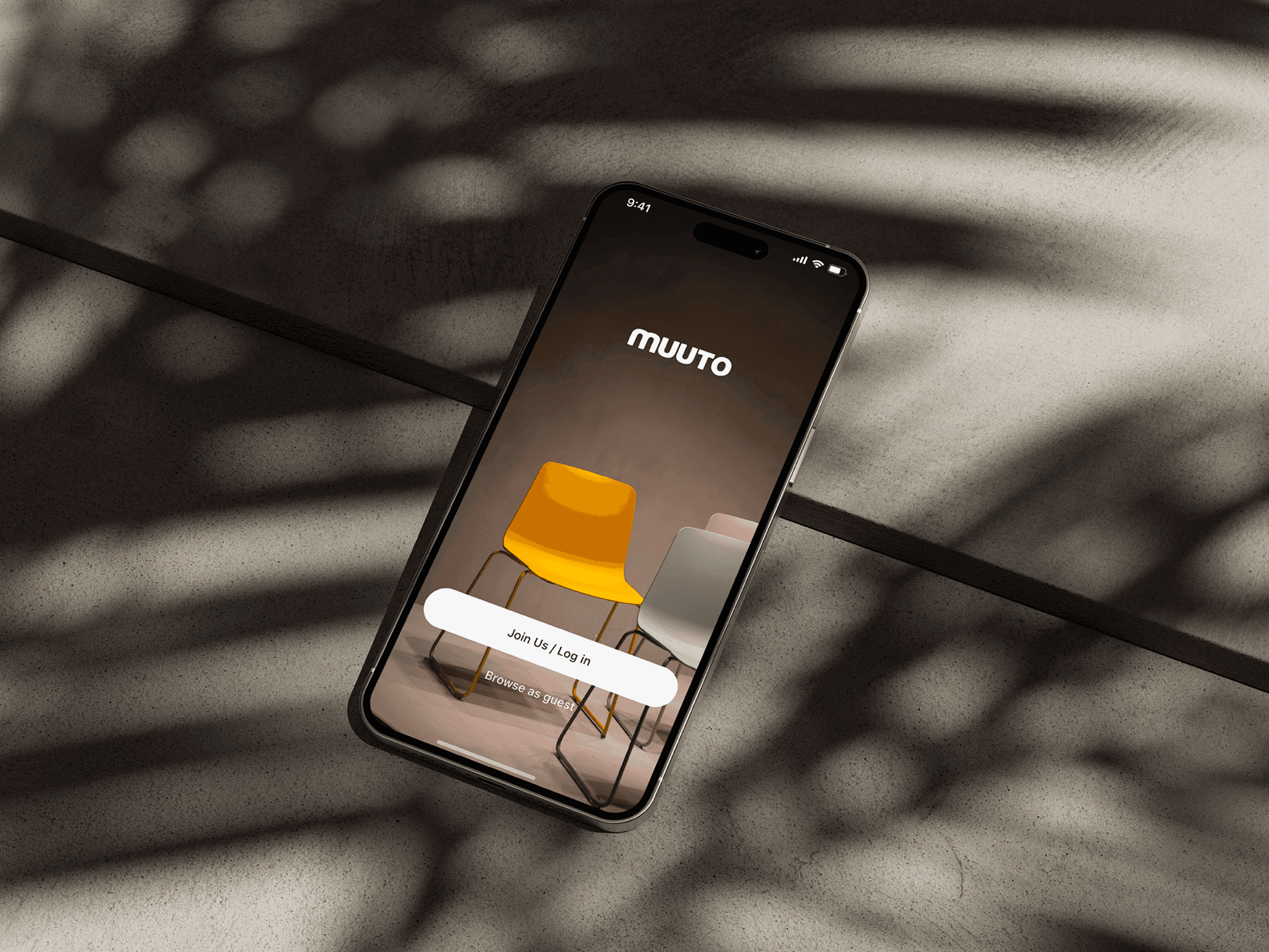 Mockup of a phone showing mobile app