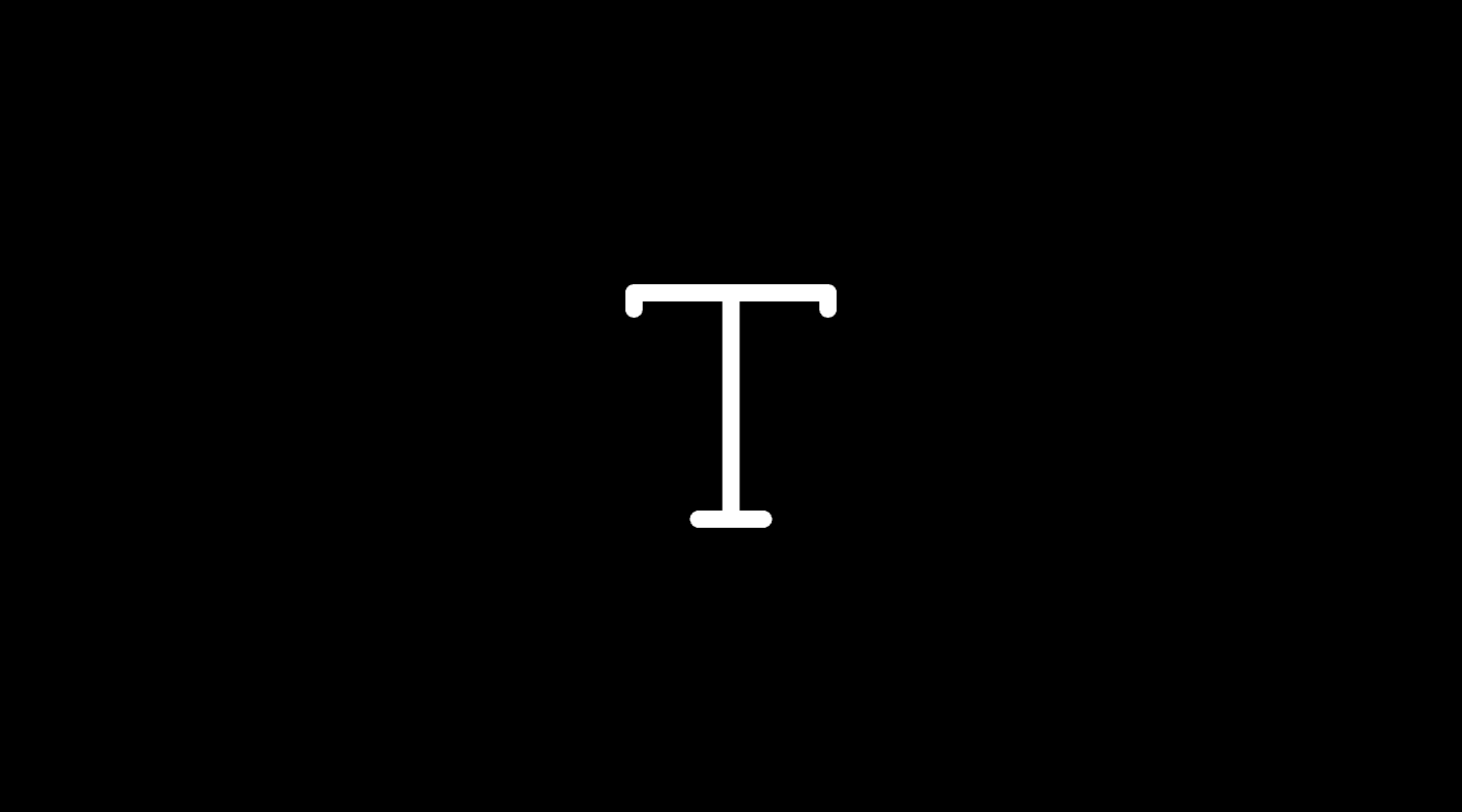 White uppercase letter ‘T’ icon representing typography.