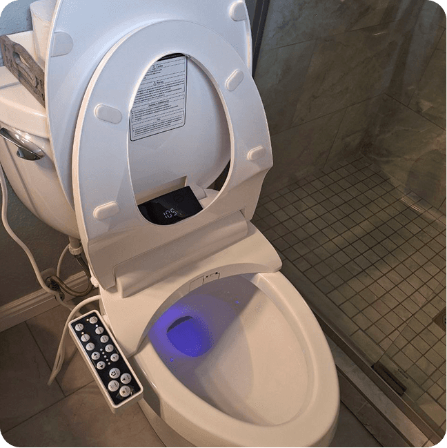 A clean toilet after eco-cleaning.