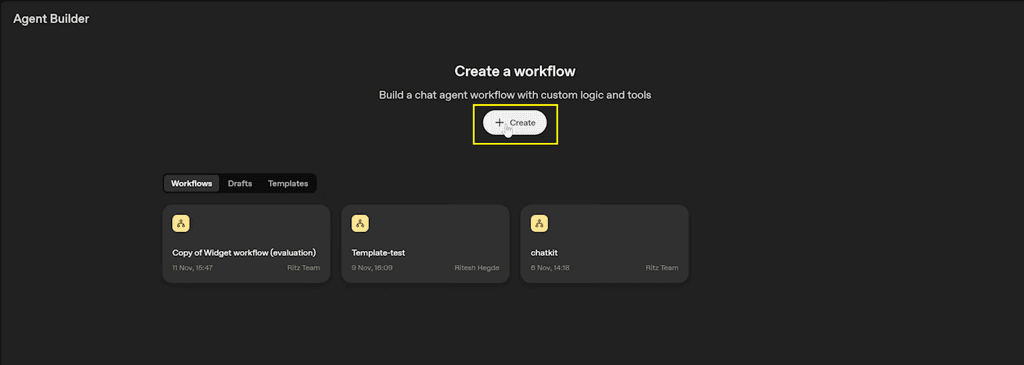 1. create workflow