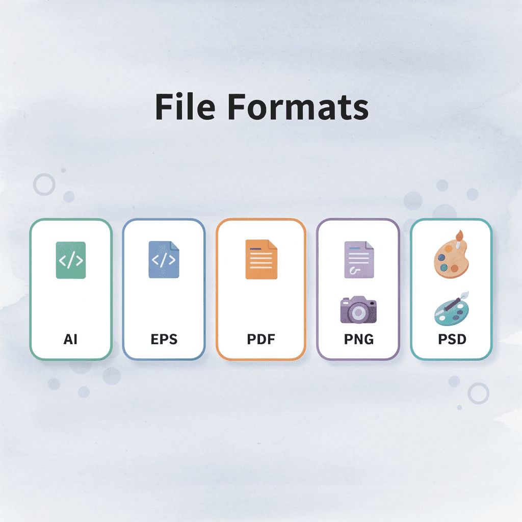 Infographic showing supported file formats