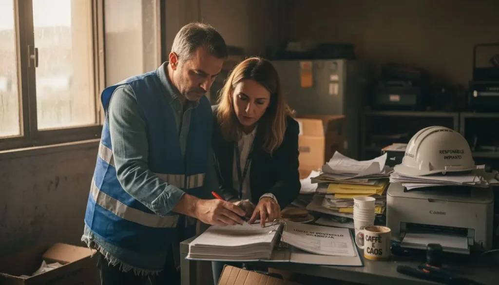 Responsabili aziendali che controllano il registro delle norme sulla sicurezza sul lavoro