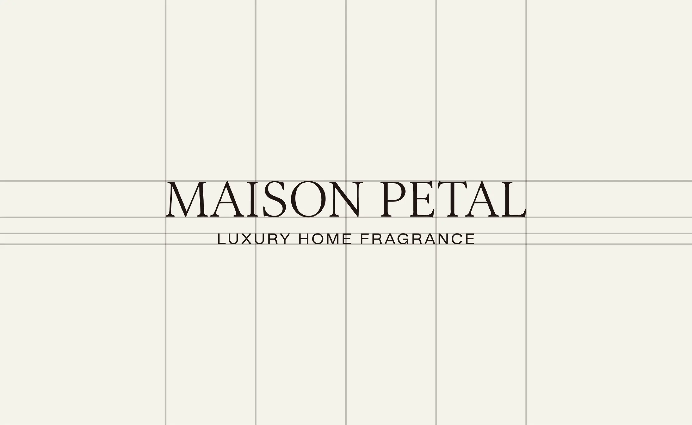 Typography and logo construction for Maison Petal luxury fragrance brand identity