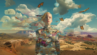 A colorful mosaic tunnel wall is shown.