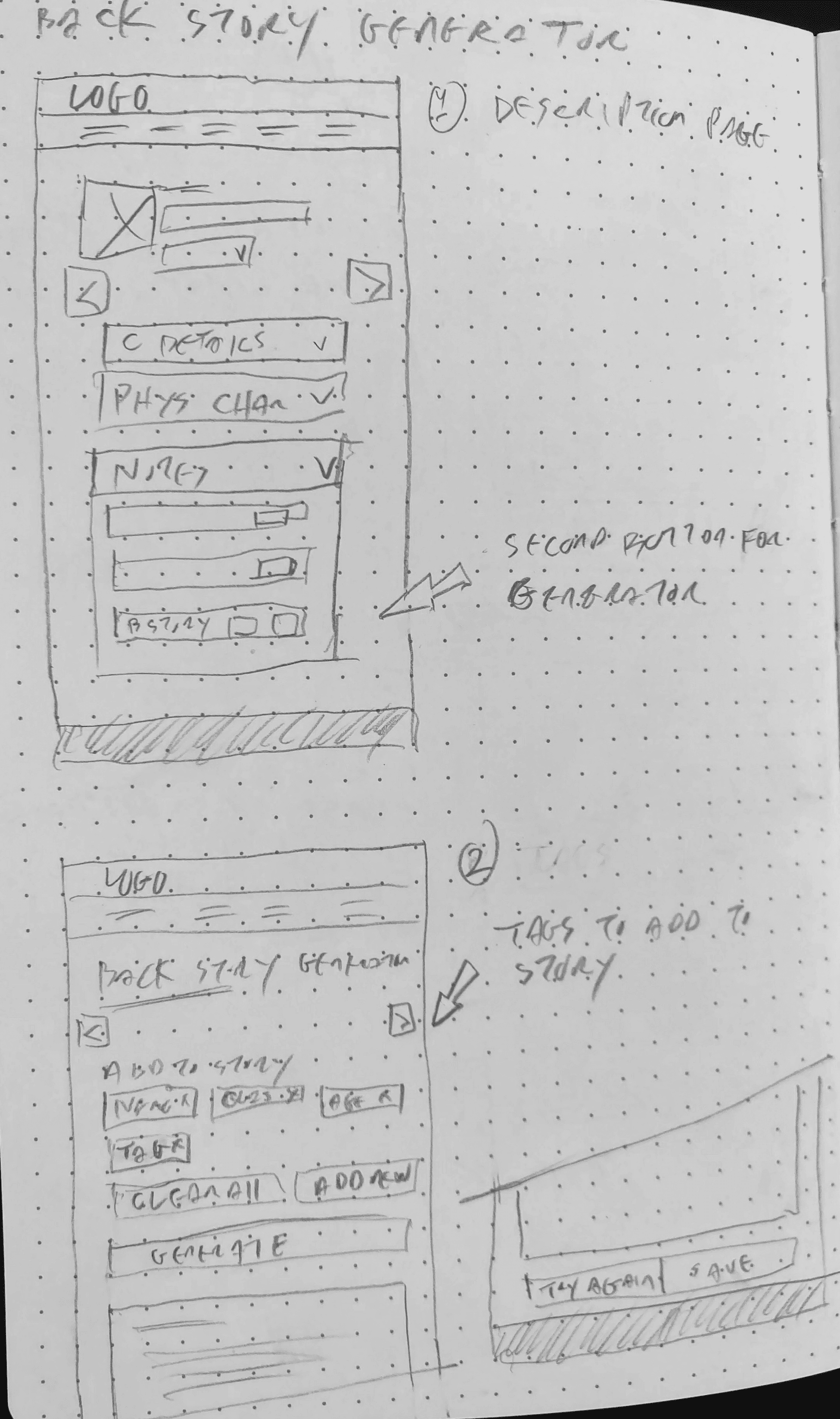 Low Fi thumbnials of Story Genertor