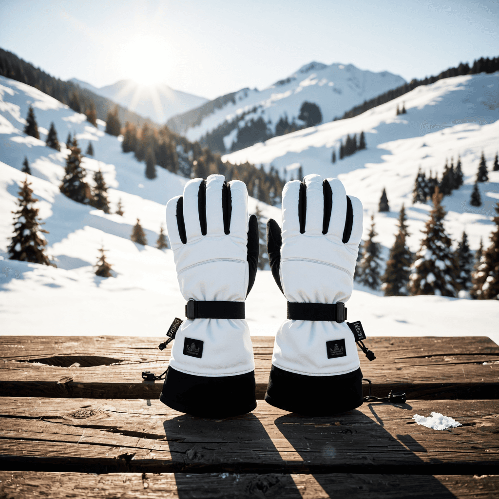 product photography of a pair of winter gloves