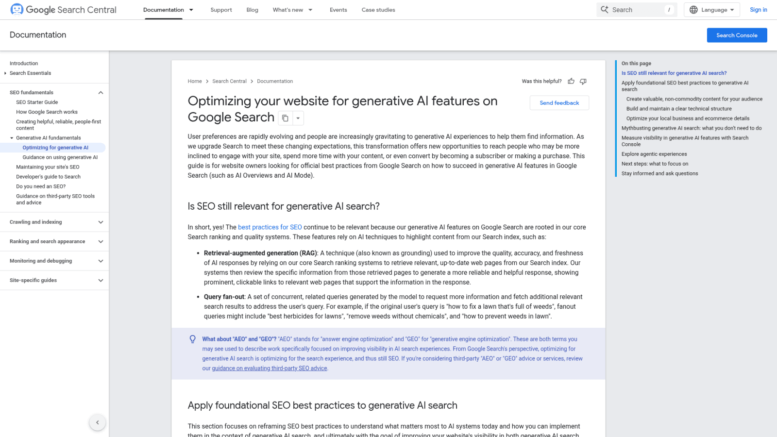 Google Search Central AI optimization guide